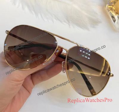 Replica Mont Blanc Brown Lens Gold Frame Sunglasses